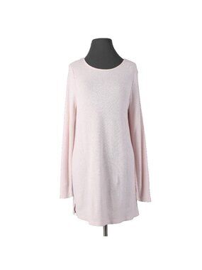 J Jill Sweater Sz M Light Pink Round Neck Knit Cotton Viscose Nylon Sweater